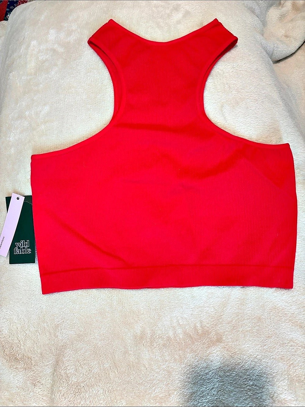 Seamless Ribbed Tank Top in Red - Picture 2 of 3